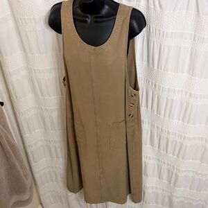 Talbots Sleeveless tan Midi Jumper dress